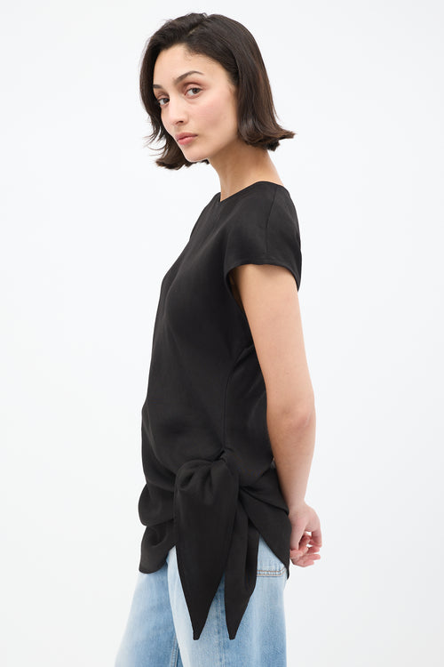 Toteme Black Linen Blend Knot Top