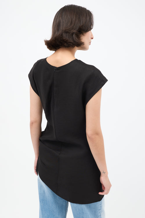 Toteme Black Linen Blend Knot Top