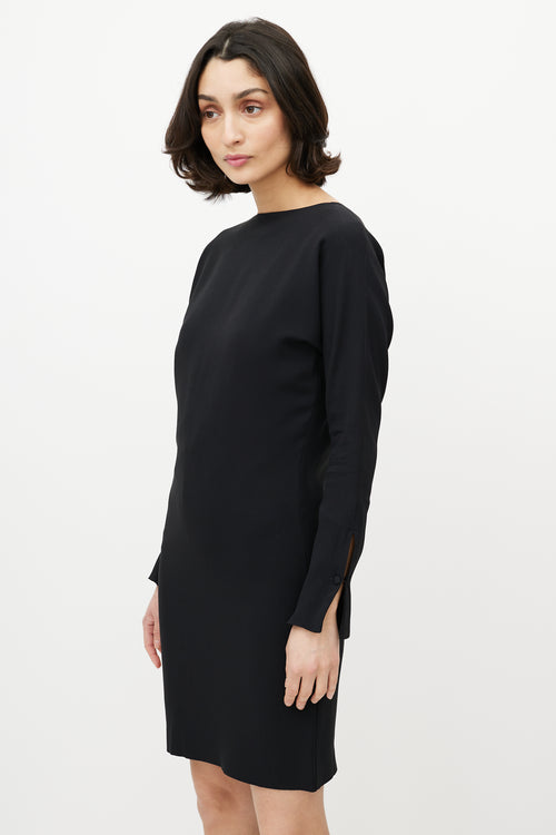 Totême Black Long Sleeve Midi Dress
