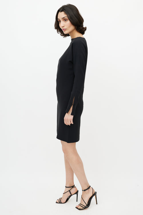Totême Black Long Sleeve Midi Dress