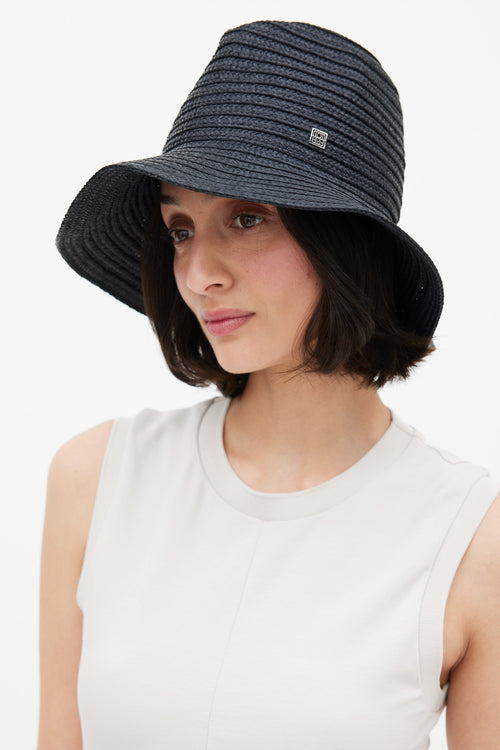 Toteme Black Panama Interwoven Sun Hat