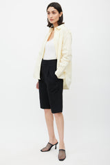 Totême Black Cotton Pleated Knee Short