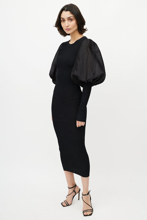 Totême // Black Vignola Puff Sleeve Knit Dress – VSP Consignment