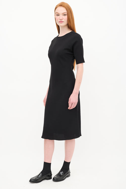 Toteme Black Short Sleeve Midi Dress