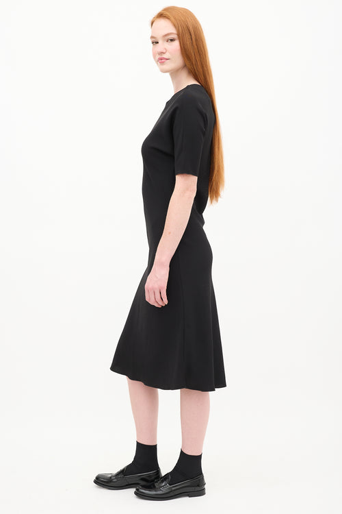 Toteme Black Short Sleeve Midi Dress