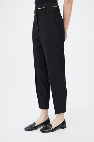 Toteme Black Textured Tapered Trouser