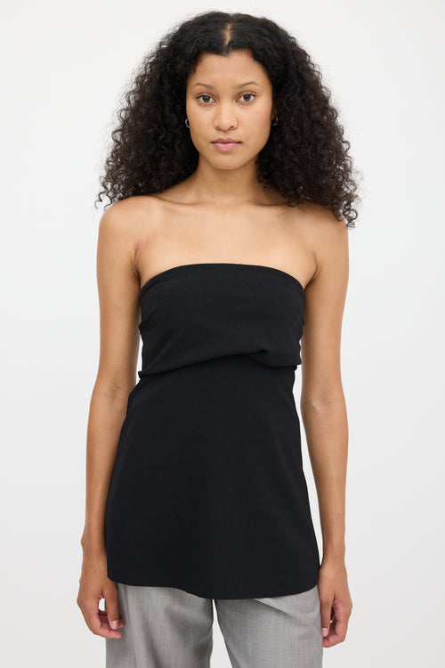 Toteme Black Wool Crepe Band Tube Top