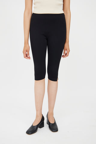 Totême Black Compact Knit Crop Legging