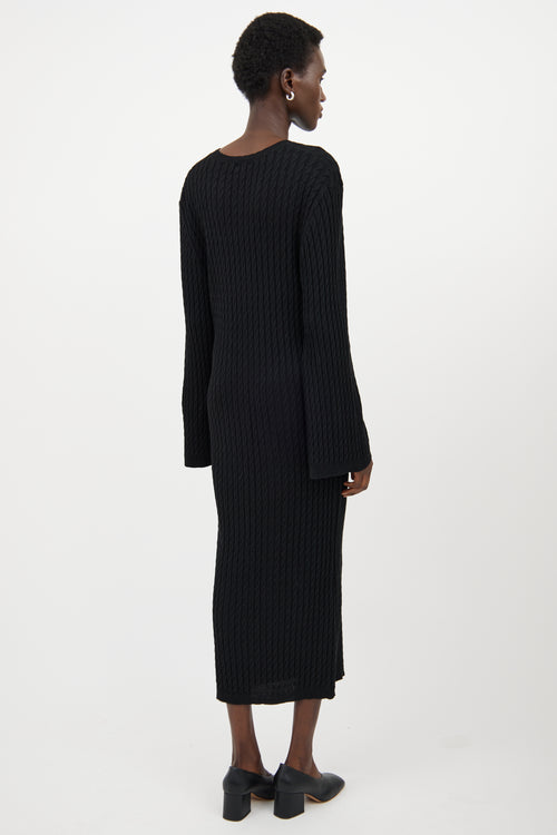 Toteme Black Cableknit Maxi Dress