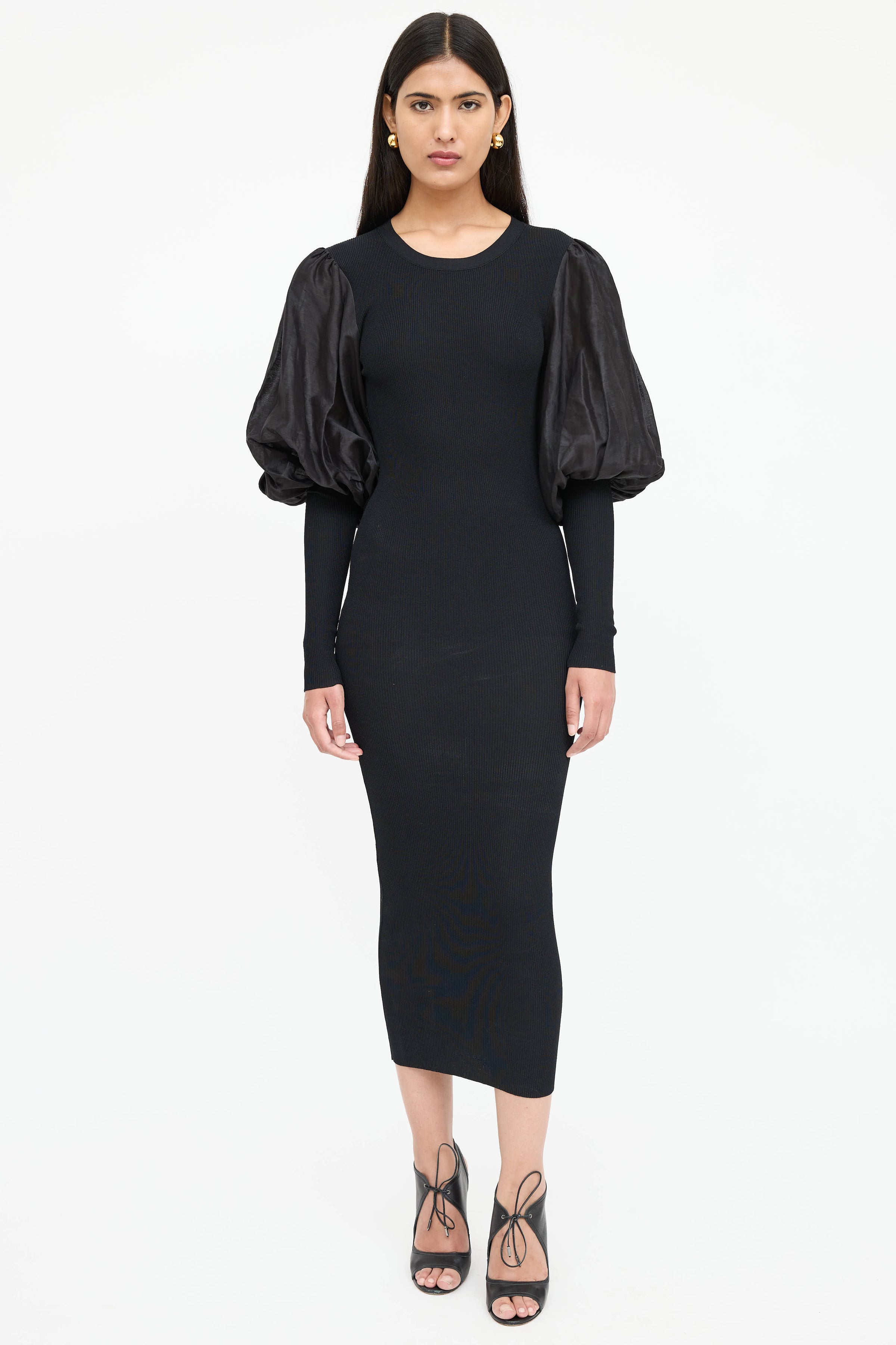 Toteme // Ribbed Puffed Vignola Dress VSP Consignment Toteme // Ribbed Puffed Vignola Dress VSP Consignment