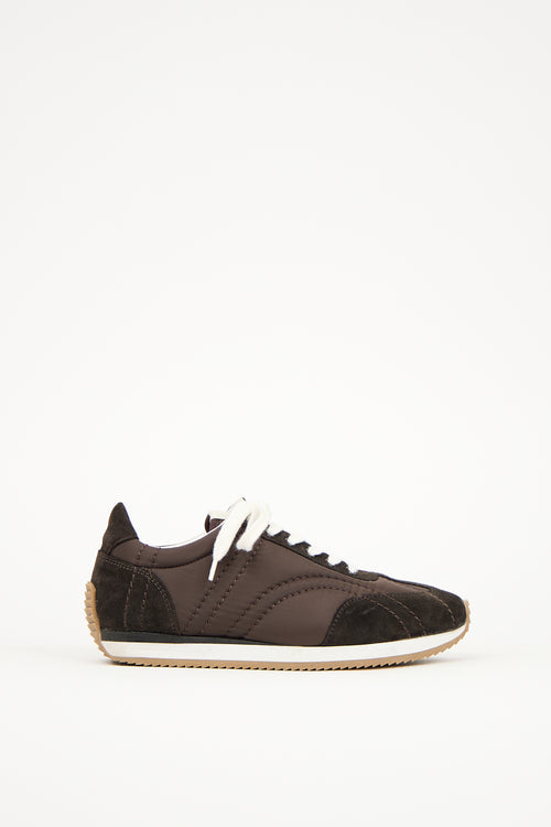 Toteme Brown Suede & Nylon Sport Sneaker