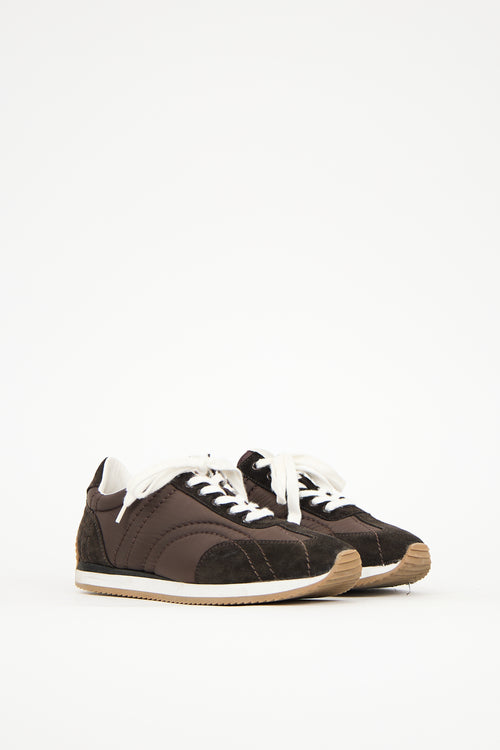 Toteme Brown Suede & Nylon Sport Sneaker