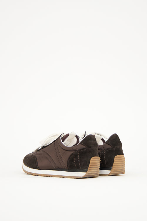 Toteme Brown Suede & Nylon Sport Sneaker