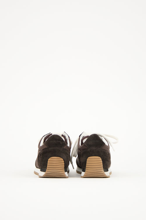Toteme Brown Suede & Nylon Sport Sneaker