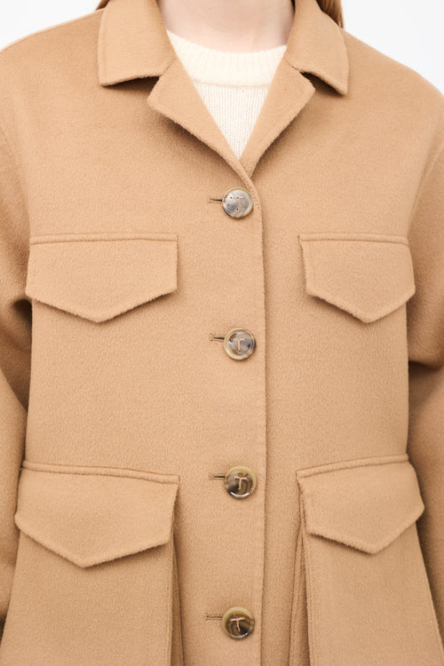 Toteme Brown Wool Army Double Jacket