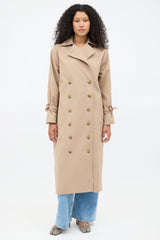 Toteme Brown Double Breasted Oversized Trench Coat
