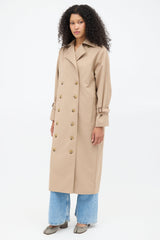 Toteme Brown Double Breasted Oversized Trench Coat