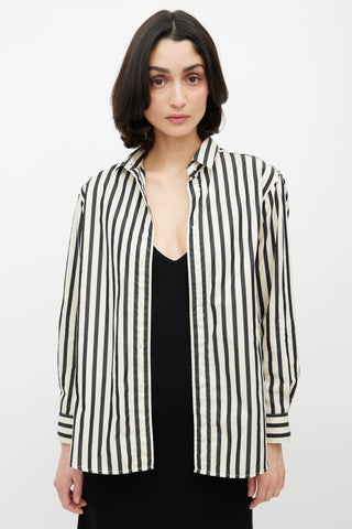 Totême Cream & Black Striped Carpi Shirt