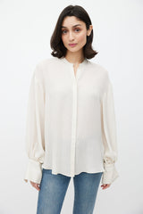 Totême Cream & Black Dotted Stripe Patterned Shirt