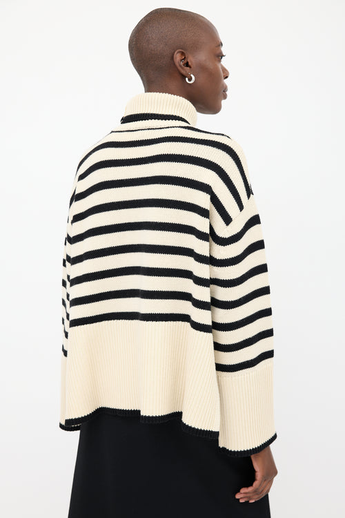 Toteme Cream & Black Signature Stripe Sweater