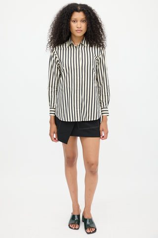 Toteme Cream & Black Striped Shirt