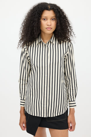 Toteme Cream & Black Striped Shirt