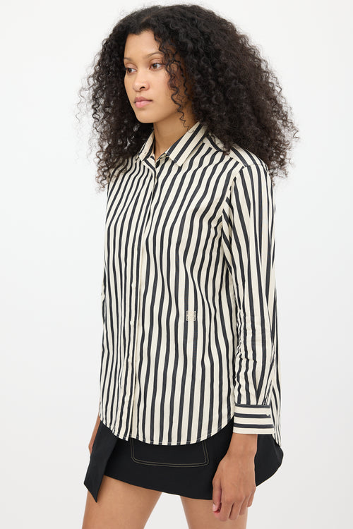 Toteme Cream & Black Striped Shirt