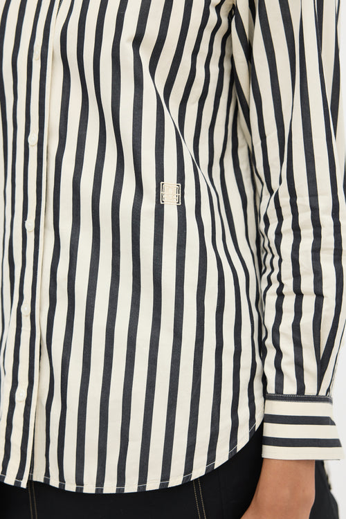 Toteme Cream & Black Striped Shirt