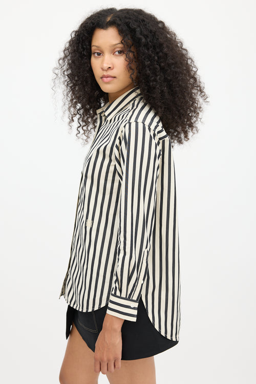 Toteme Cream & Black Striped Shirt