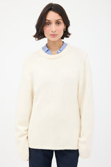 Toteme Cream Merino Wool & Cashmere Montese Sweater