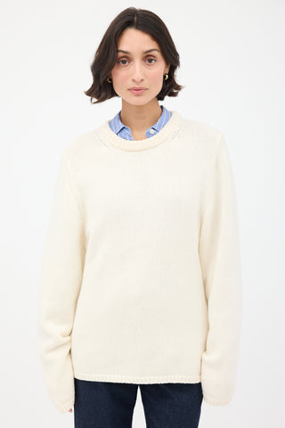 Toteme Cream Merino Wool & Cashmere Montese Sweater