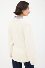 Toteme Cream Merino Wool & Cashmere Montese Sweater