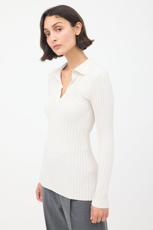 Toteme Cream Arradon Ribbed Knit Top