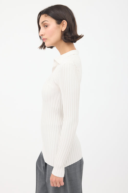 Toteme Cream Arradon Ribbed Knit Top