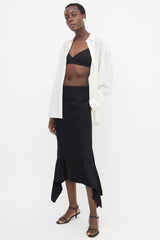 Toteme Crepe & Satin Midi Skirt