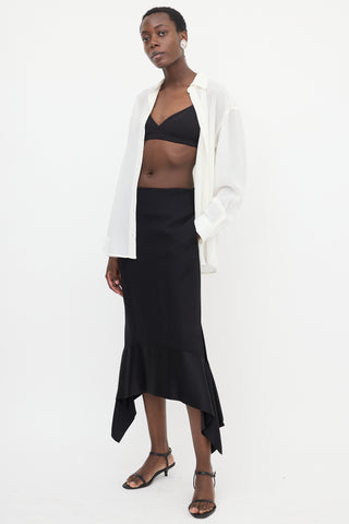 Toteme Crepe & Satin Midi Skirt