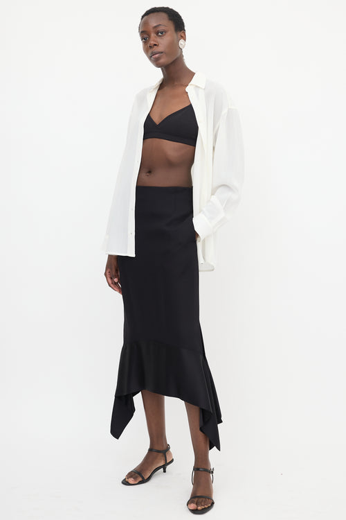 Toteme Crepe & Satin Midi Skirt