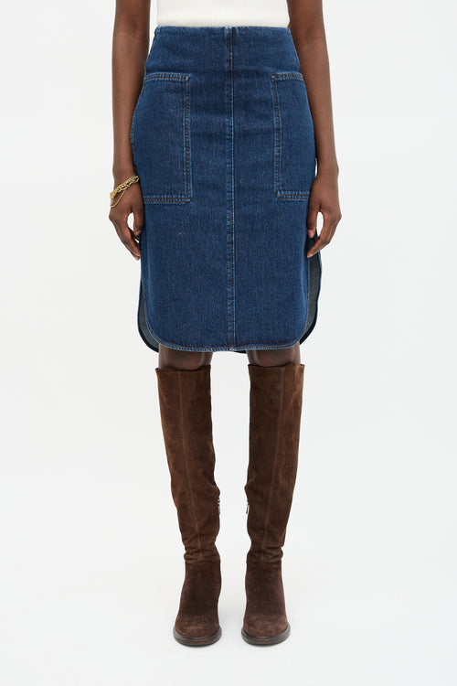 Toteme Denim Curved Hem Skirt
