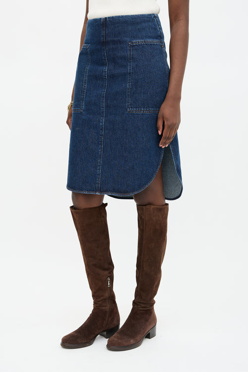 Toteme Denim Curved Hem Skirt