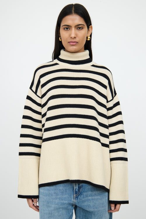 TotemeCream & Black Signature Stripe Top