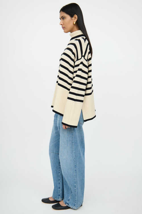 TotemeCream & Black Signature Stripe Top