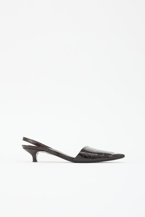 Toteme Embossed Leather Slingback Heel