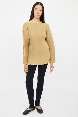 Totême Beige Plisse Structured Top