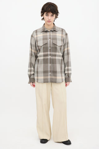 Toteme Grey & Beige Plaid Novella Shirt