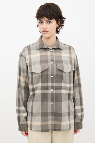 Toteme Grey & Beige Plaid Novella Shirt