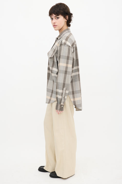 Toteme Grey & Beige Plaid Novella Shirt