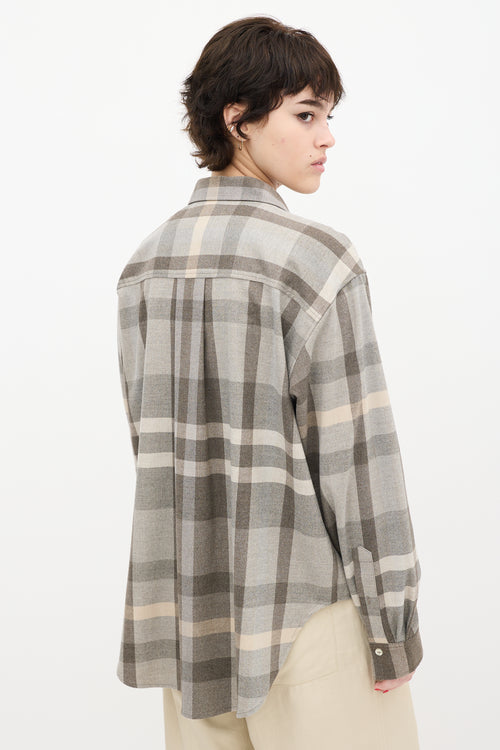 Toteme Grey & Beige Plaid Novella Shirt