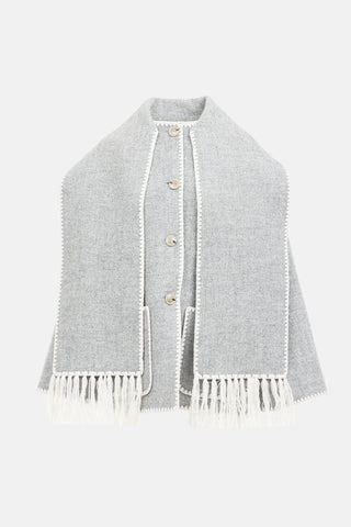 Toteme Wool Embroidered Scarf Jacket