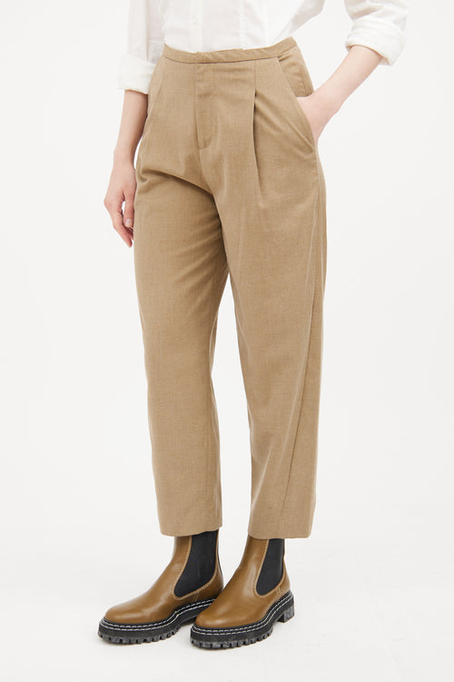 Wool Pleated Trouser Pant