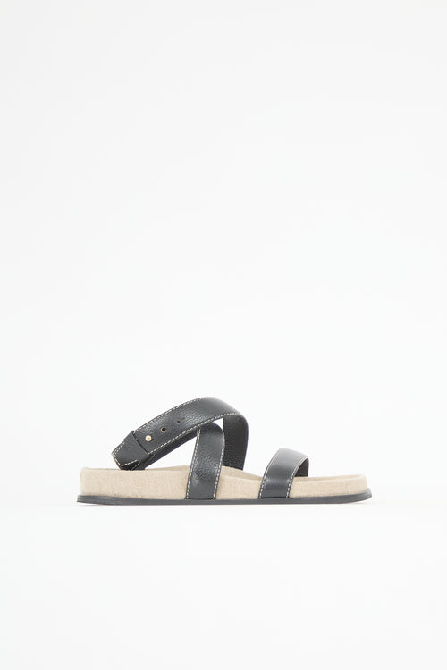 Toteme Leather & Canvas Chunky Sandal